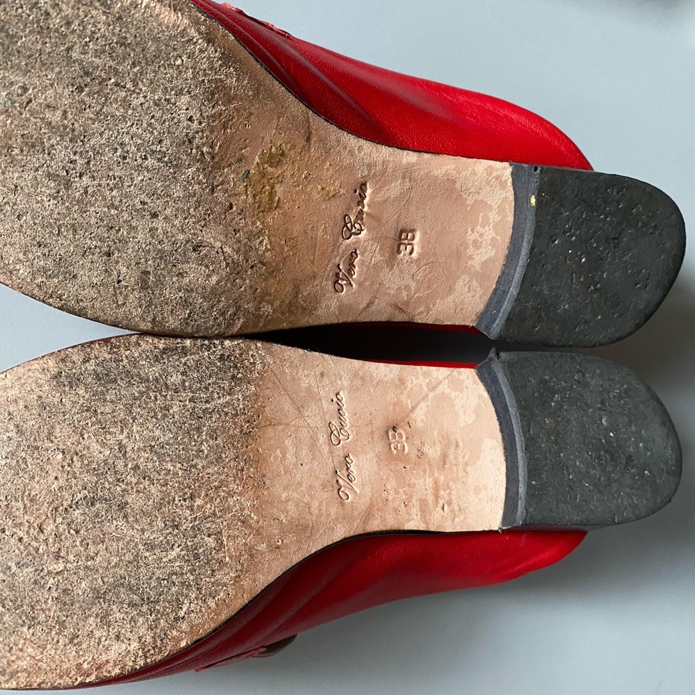 Red Leather Mules - Picture 4 of 7
